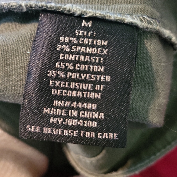 Juniors Size Medium Tinsel Town Army Green Jacket With Sweatshirt Sleeves & Hood - Picture 9 of 9